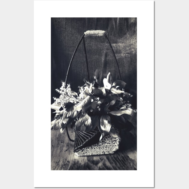 Black and white photography of decorative flower arrangement Wall Art by Khala